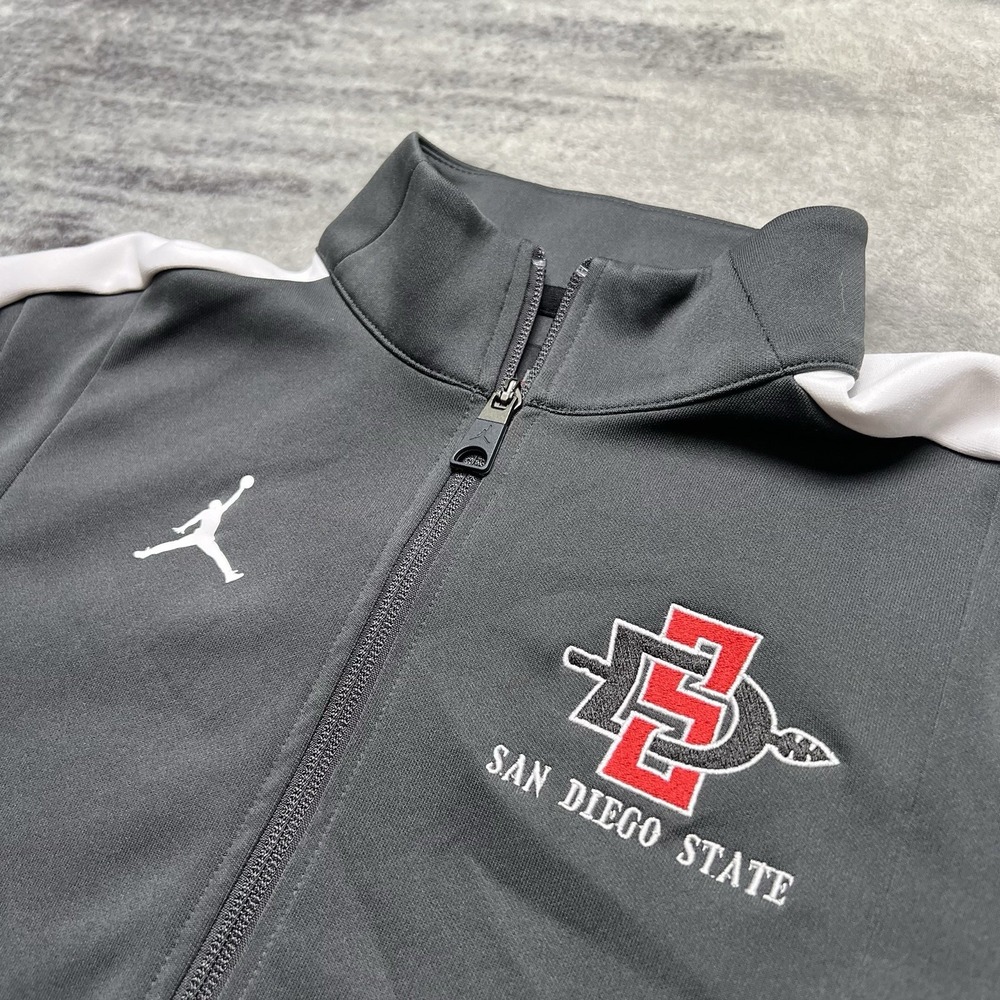 SDSU Aztecs Air Jordan Full-Zip Jacket Basketball Gray White Women's M CN5364 - Picture 2 of 8
